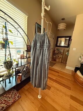 Old Navy Blue and White Striped Halter Jumpsuit